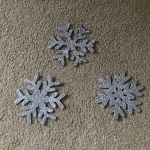 Glitter Metal Snowflake Magnets